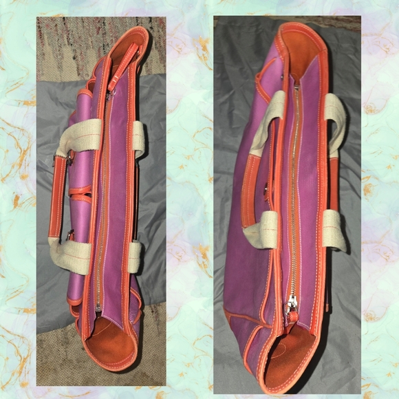 ❤️Coach Purse Orange & Purple - Picture 3 of 15
